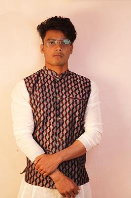 Sambalpuri Designer Gents Half Jacket in  Silver, black & Maroon Color - Koshali Arts & Crafts Enterprise