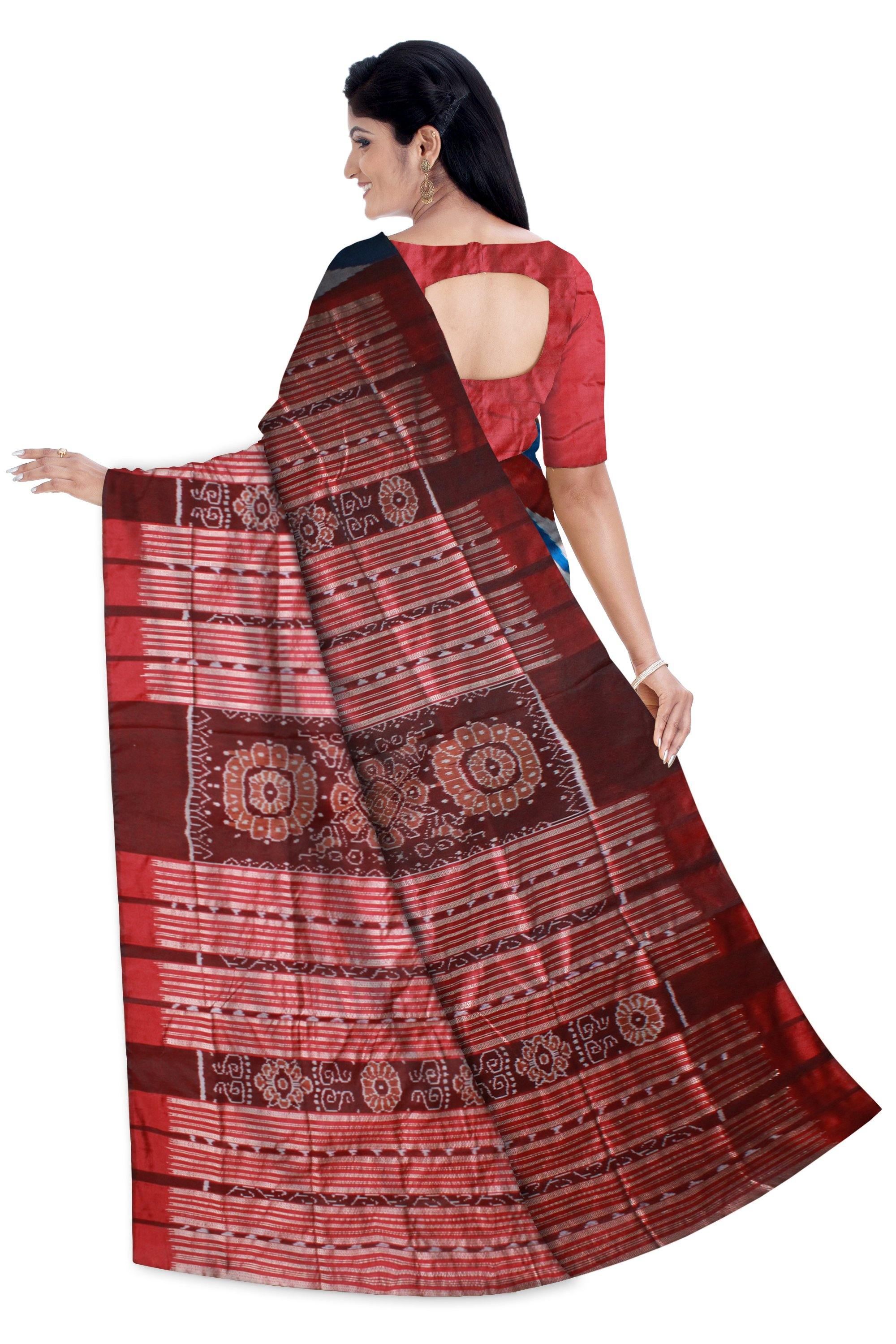 Gray Color Kargirl Pata Saree with Blouse piece - Koshali Arts & Crafts Enterprise
