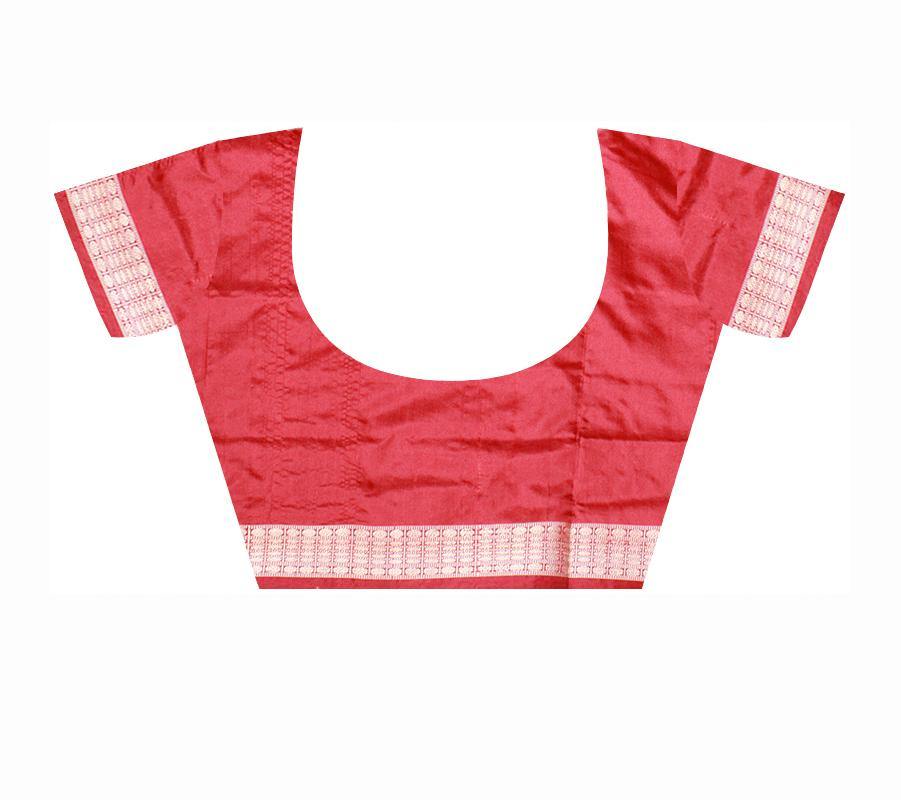 Pink Color Buti Pattern Pata Saree with blouse piece. - Koshali Arts & Crafts Enterprise