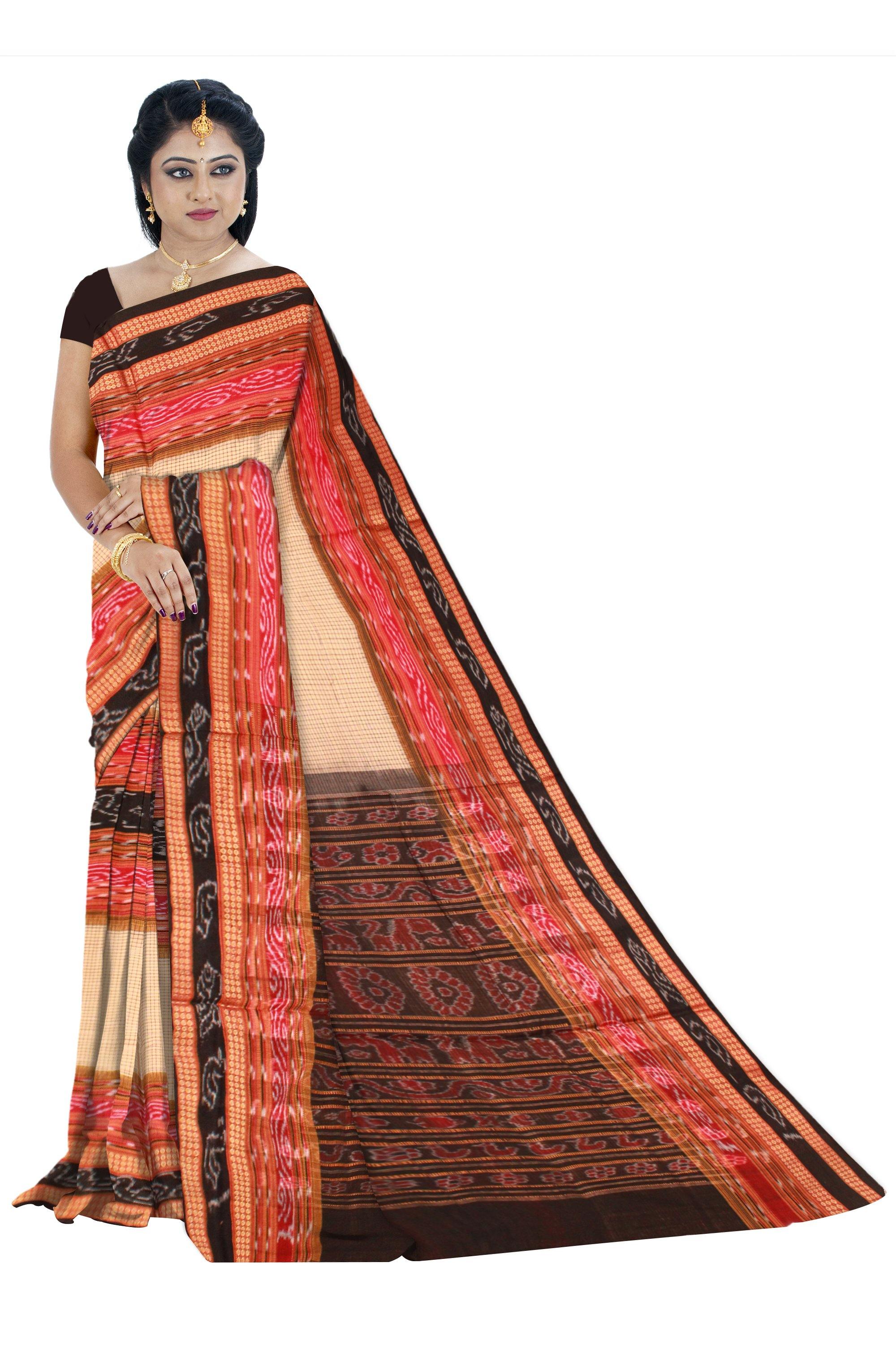 Traditional Sachipar cotton saree with out blouse piece. - Koshali Arts & Crafts Enterprise