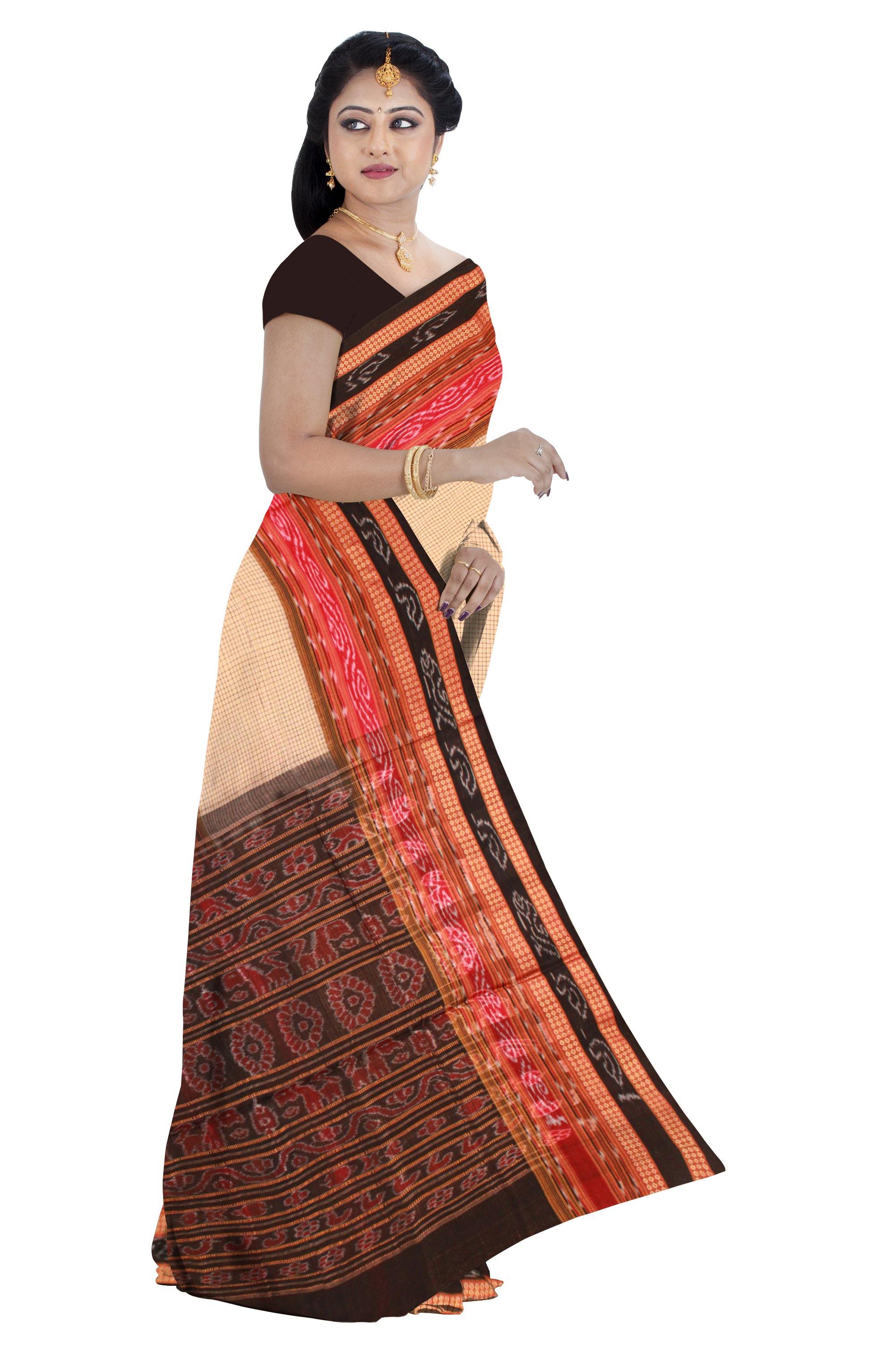 Traditional Sachipar cotton saree with out blouse piece. - Koshali Arts & Crafts Enterprise