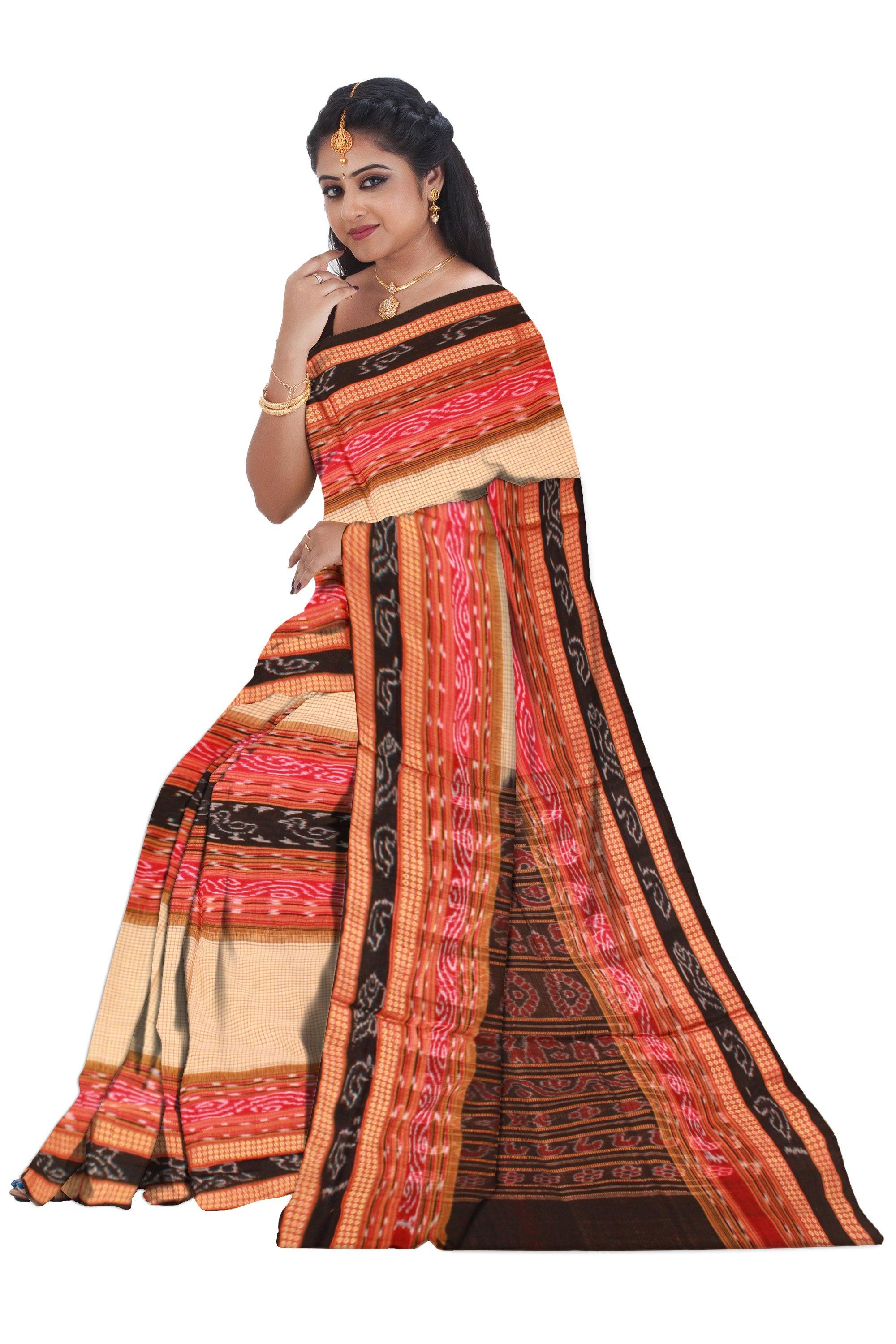 Traditional Sachipar cotton saree with out blouse piece. - Koshali Arts & Crafts Enterprise