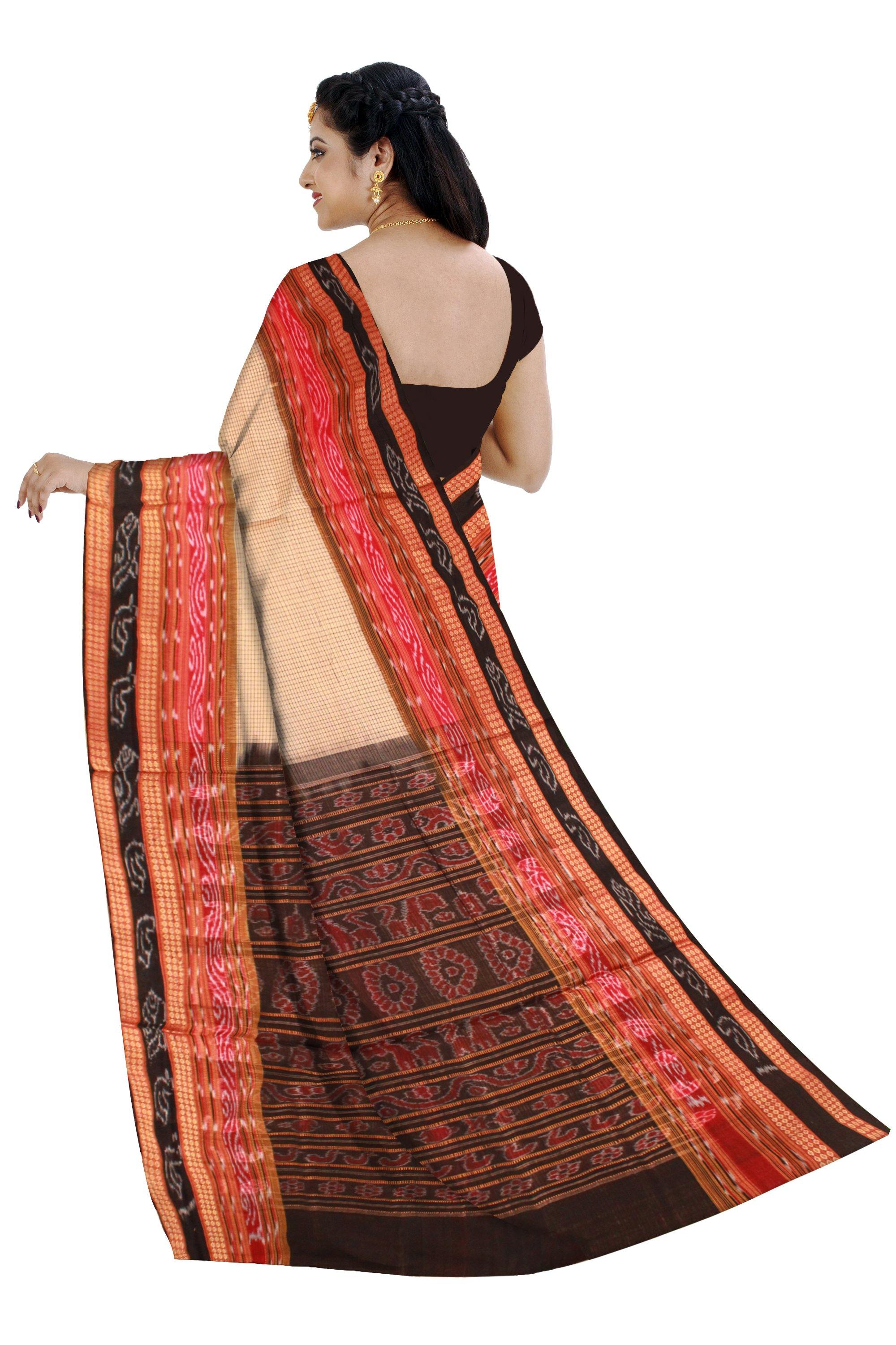 Traditional Sachipar cotton saree with out blouse piece. - Koshali Arts & Crafts Enterprise
