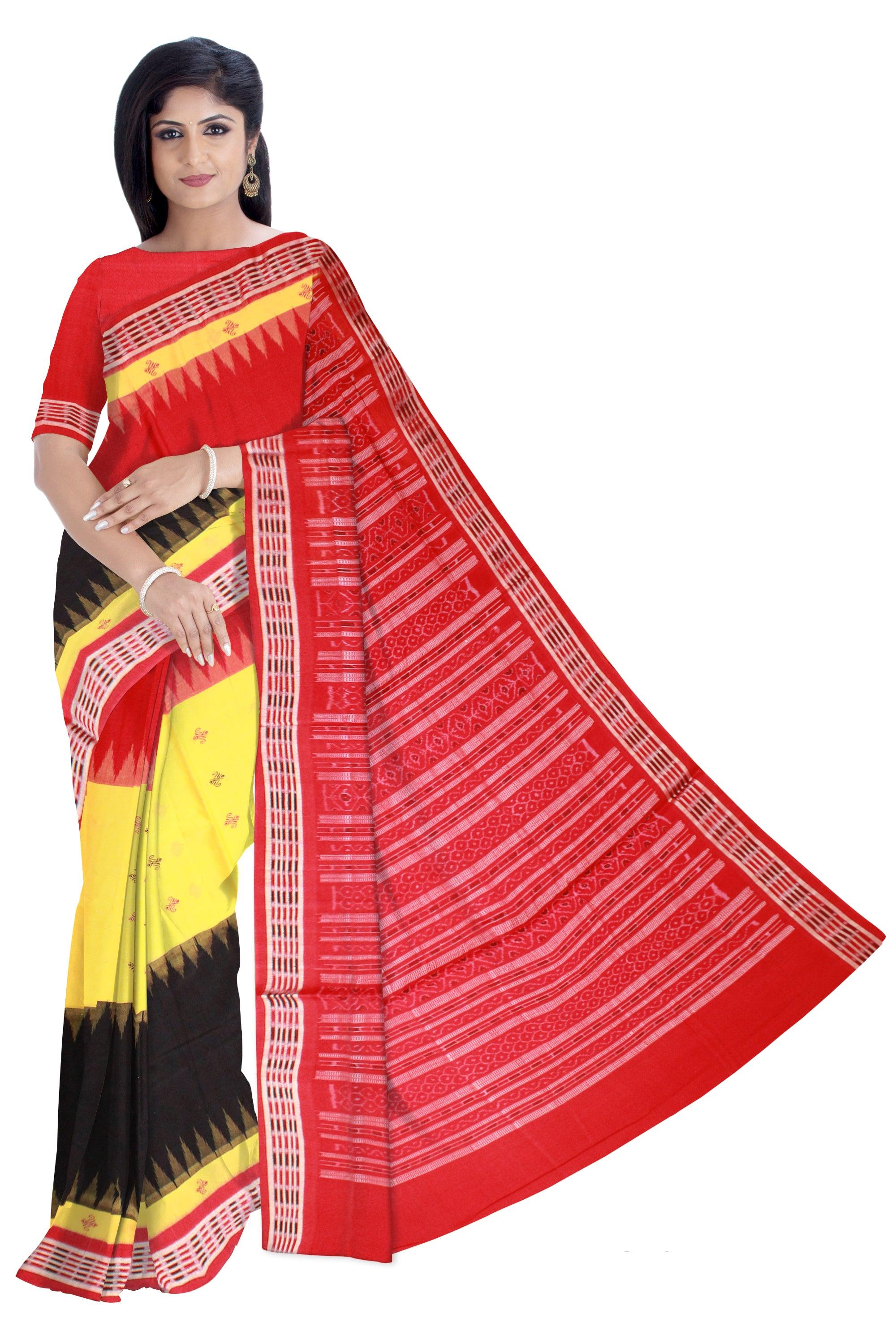 3D color Sambalpuri Cotton saree with blouse piece. - Koshali Arts & Crafts Enterprise
