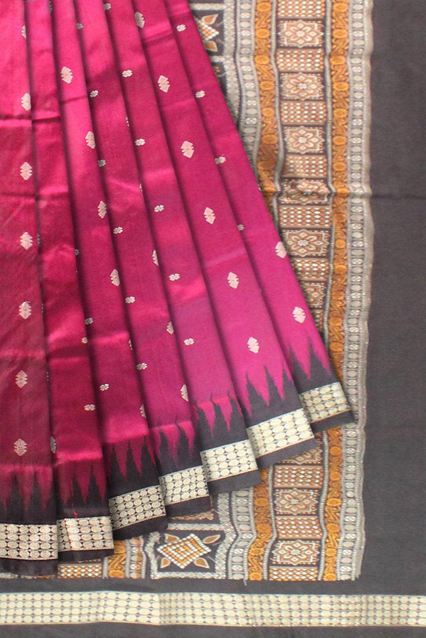 Pink Color Sambalpuri Pata Saree in latest Booty design. - Koshali Arts & Crafts Enterprise