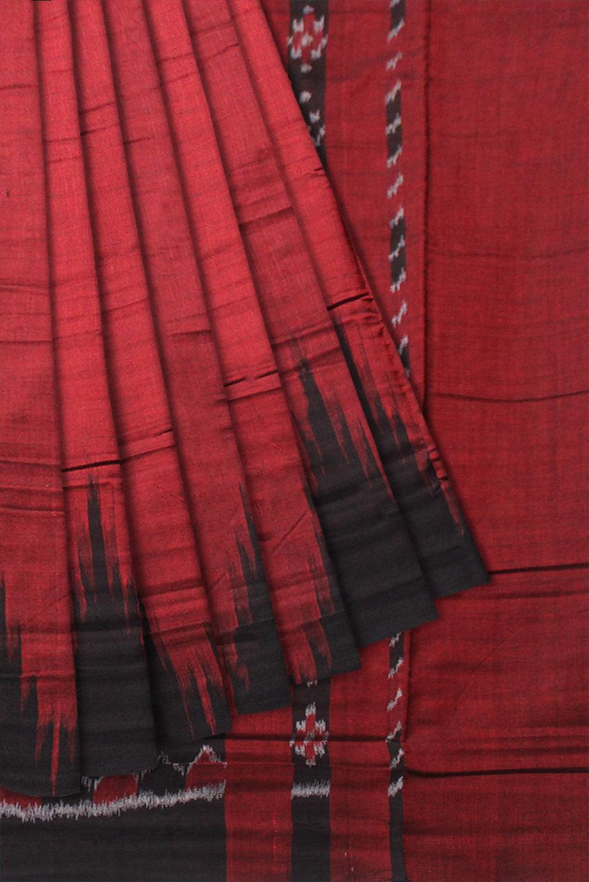 MAROON AND BLACK COLOR KARGIL COTTON SAREE ,WITH OUT BLOUSE PIECE. - Koshali Arts & Crafts Enterprise