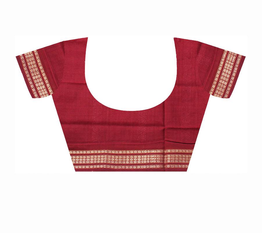 CARROT AND MAROON COLOR  NEW DESIGN COTTON SAREE, AVAILABLE WITH BLOUSE PIECE. - Koshali Arts & Crafts Enterprise