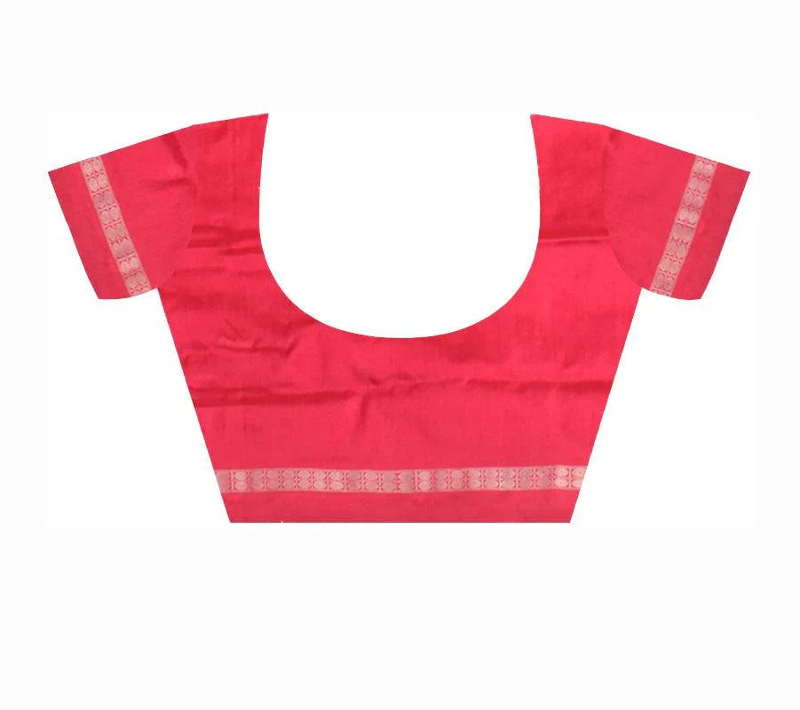 Black and Red color Bomkei Sambalpuri pata saree with blouse piece. - Koshali Arts & Crafts Enterprise