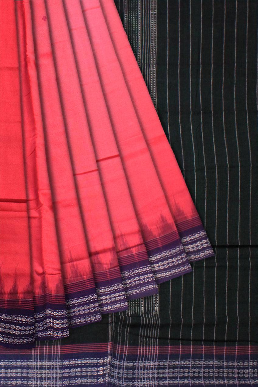 SAMBALPURI COTTON SAREE IN PINK  COLOUR WITH OUT  BLOUSE PIECE. - Koshali Arts & Crafts Enterprise