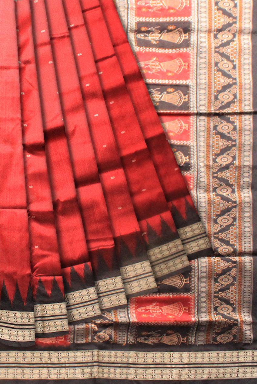 Full Body Boxes Pattern Pata Saree In Red And Maroon Color., Party Wear  Saree, Roopkatha Designer Sarees, फैंसी साड़ी - Koshali Arts & Crafts  Enterprise,, Sonepur