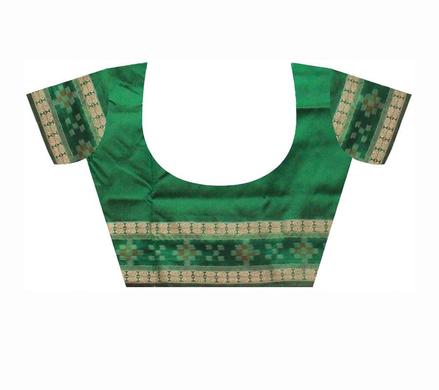 LATEST DESIGN RED AND GREEN COLOR DHADI SAPTA SAMBALPURI PATA SAREE. - Koshali Arts & Crafts Enterprise