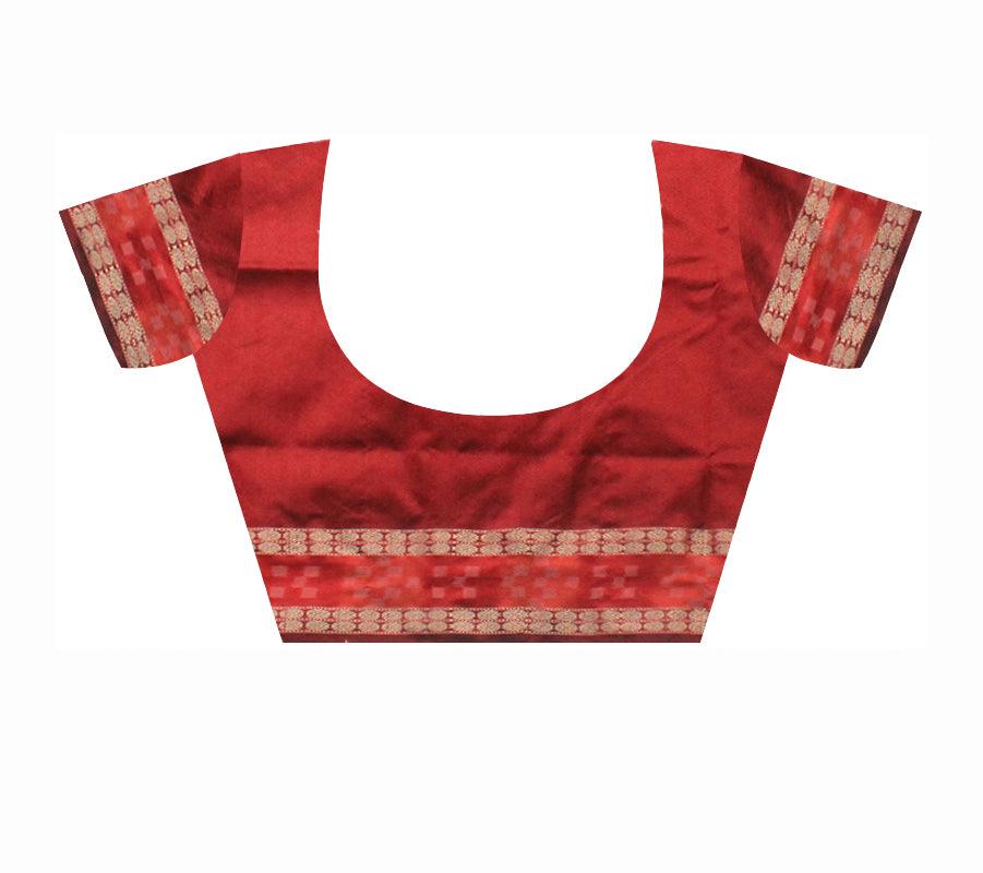 LATEST DESIGN PALE GREEN   AND MAROON COLOR DHADI SAPTA SAMBALPURI PATA SAREE. - Koshali Arts & Crafts Enterprise