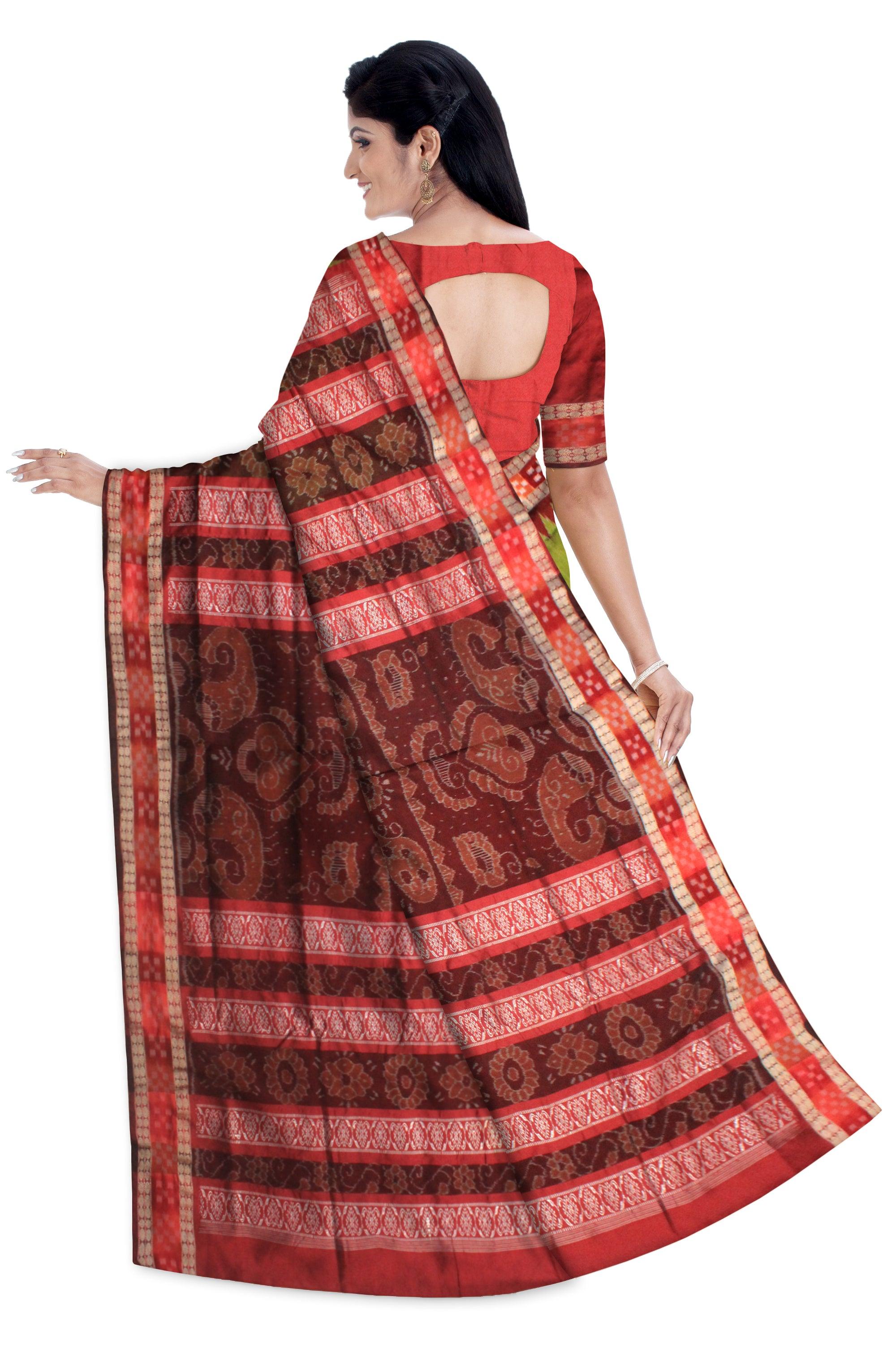 LATEST DESIGN PALE GREEN   AND MAROON COLOR DHADI SAPTA SAMBALPURI PATA SAREE. - Koshali Arts & Crafts Enterprise