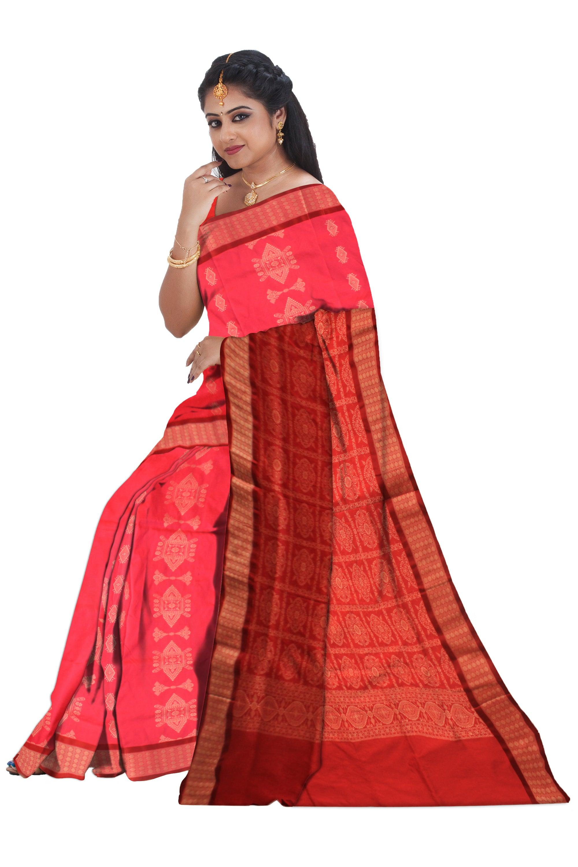 LATEST TRADITIONAL DESIGN IN  DEEP PINK (Rani colour)  COLOUR MIX SILK SAREE, WITH BLOUSE - Koshali Arts & Crafts Enterprise