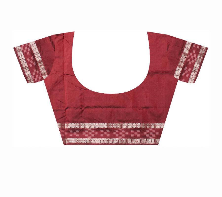 DARK ORANGE AND COFFEE COLOR DHADI SAPTA PATA SAREE, ATTACHED WITH BLOUSE PIECE. - Koshali Arts & Crafts Enterprise