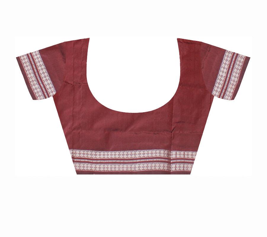 DEEP-ORANGE AND COFFEE COLOR SAPTA PATA SAREE, WITH BLOUSE PIECE. - Koshali Arts & Crafts Enterprise