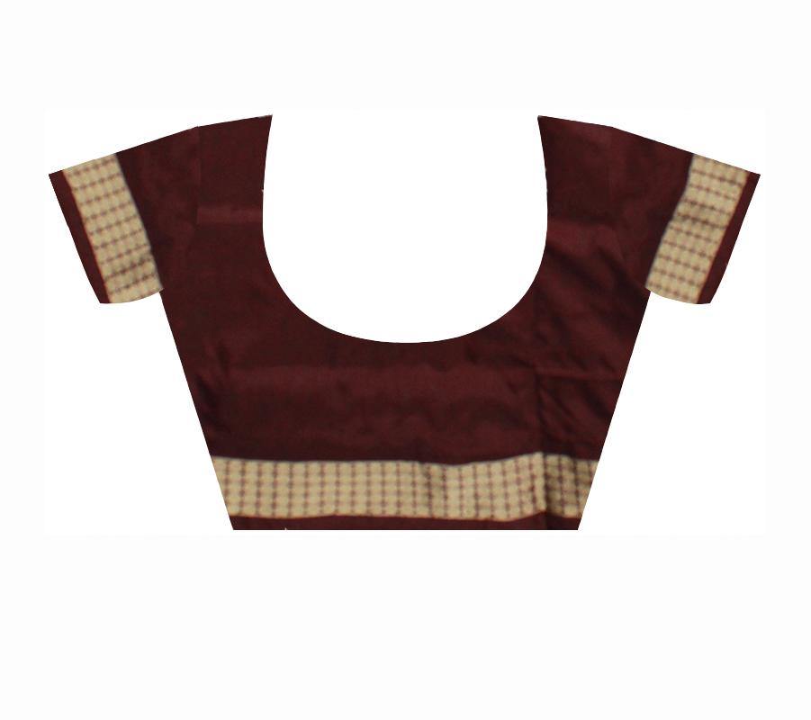 SONEPUR PASAPALI PATA SAREE IN PINK AND COFFEE - Koshali Arts & Crafts Enterprise