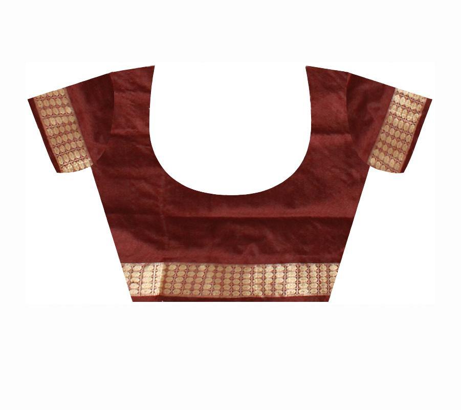 Mattha color Sambalpuri Pata saree With blouse piece. - Koshali Arts & Crafts Enterprise