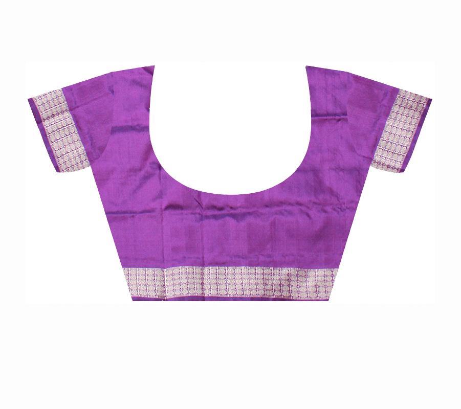 Pink & violet Bomkei pata saree with blouse piece. - Koshali Arts & Crafts Enterprise