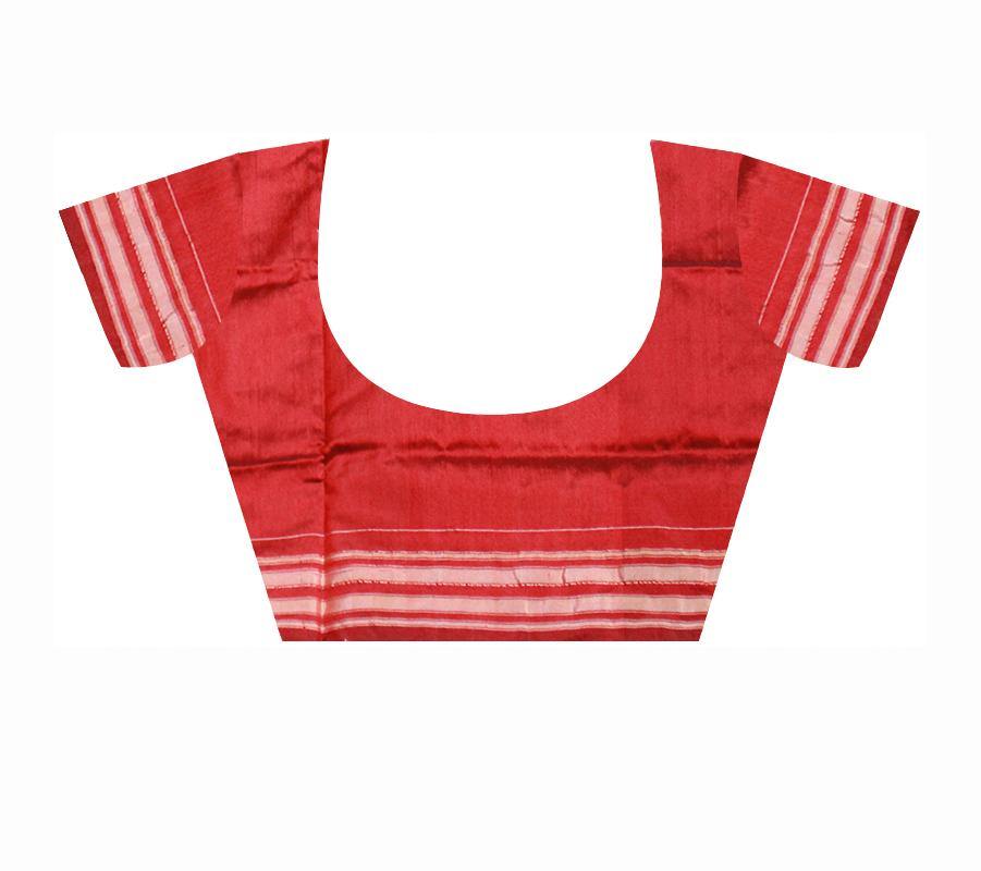 Sambalpuri pasapali design brown color pata saree with blouse piece - Koshali Arts & Crafts Enterprise