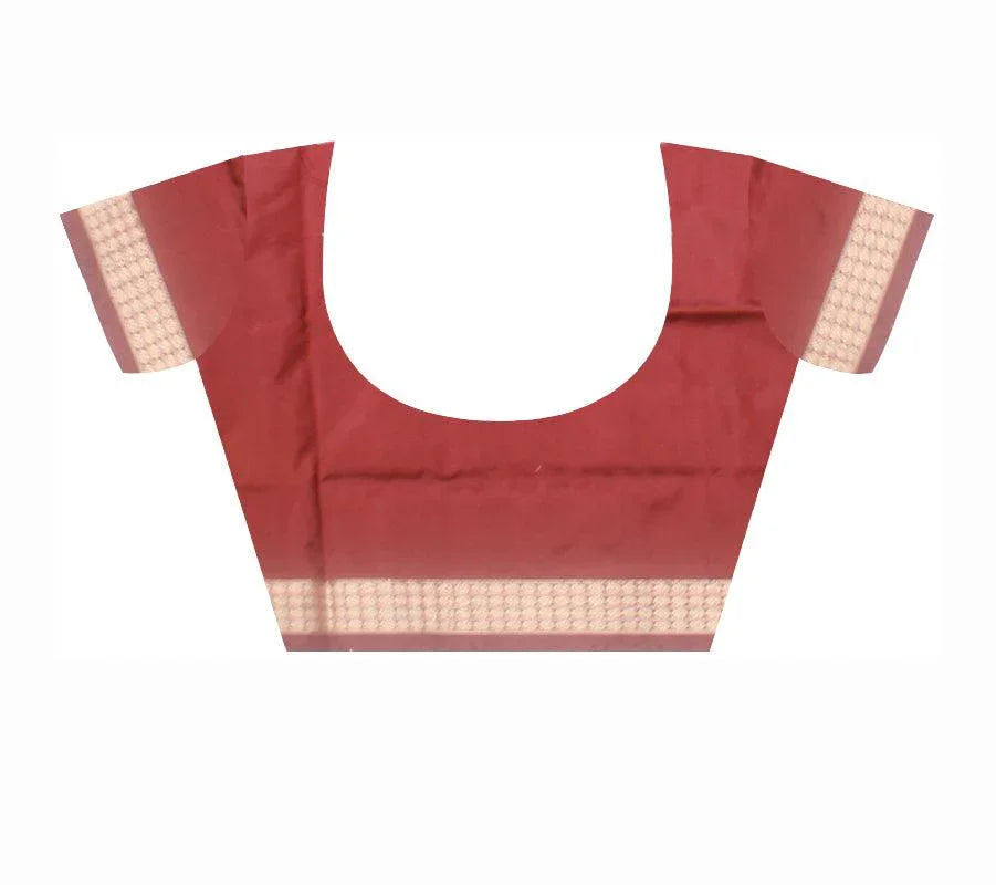 Sambalpuri Bomkei pata Saree in Yellow and dark Blue Color in botty design with Brown Border with blouse piece. - Koshali Arts & Crafts Enterprise