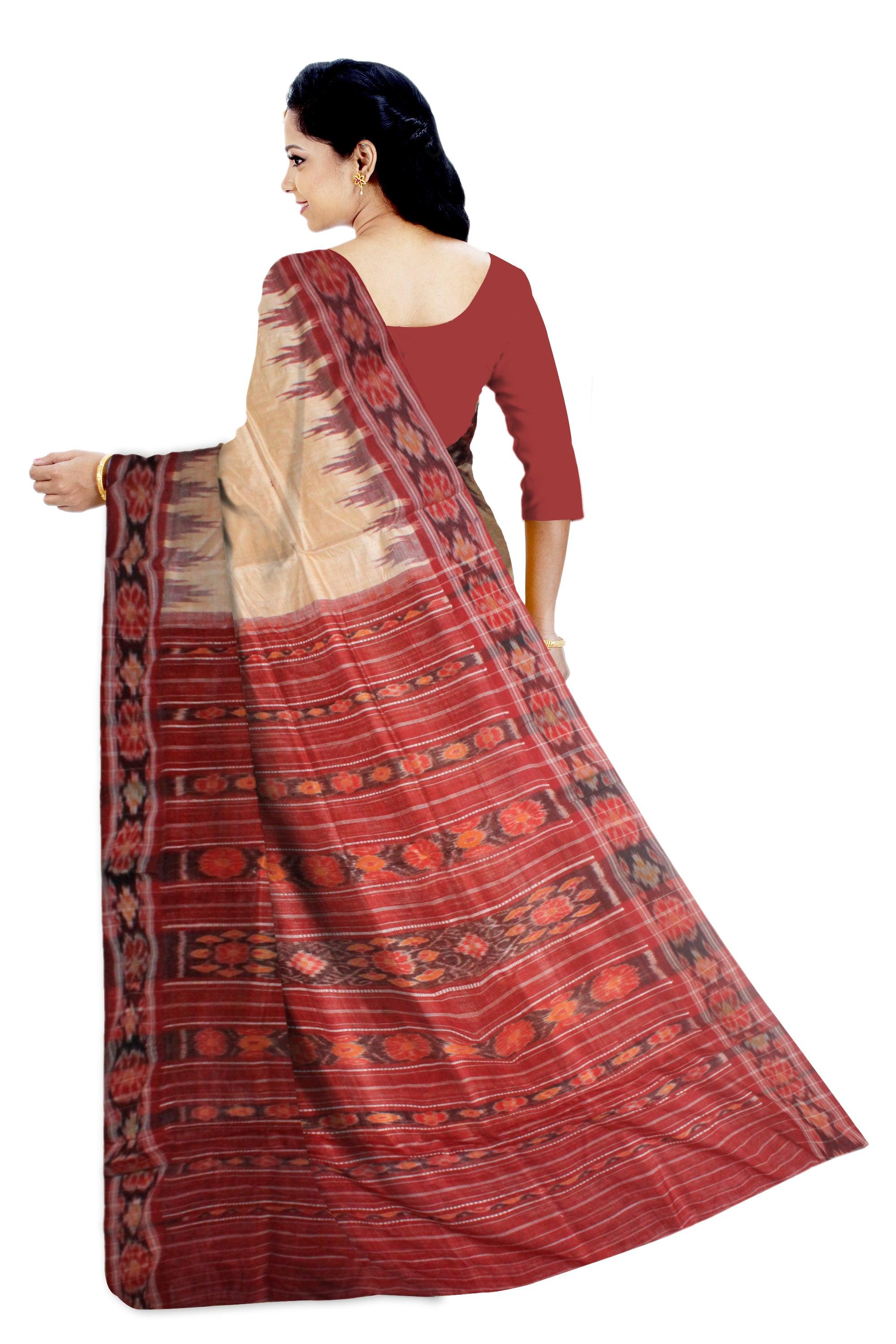 LATEST NEW COLLECTION SILK TUSSAR SAREE IN MATHHA AND MAROON COLOUR WITH OUT BLOUSE PIECE. - Koshali Arts & Crafts Enterprise