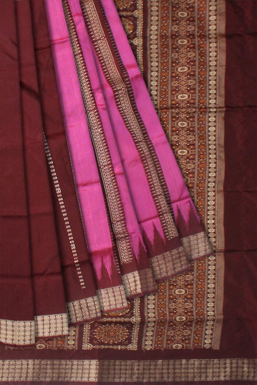 NEW PINK AND MAROON  COLOR PATLI  PADMA PATA SAREE, AVAILABLE  WITH BLOUSE PIECE. - Koshali Arts & Crafts Enterprise