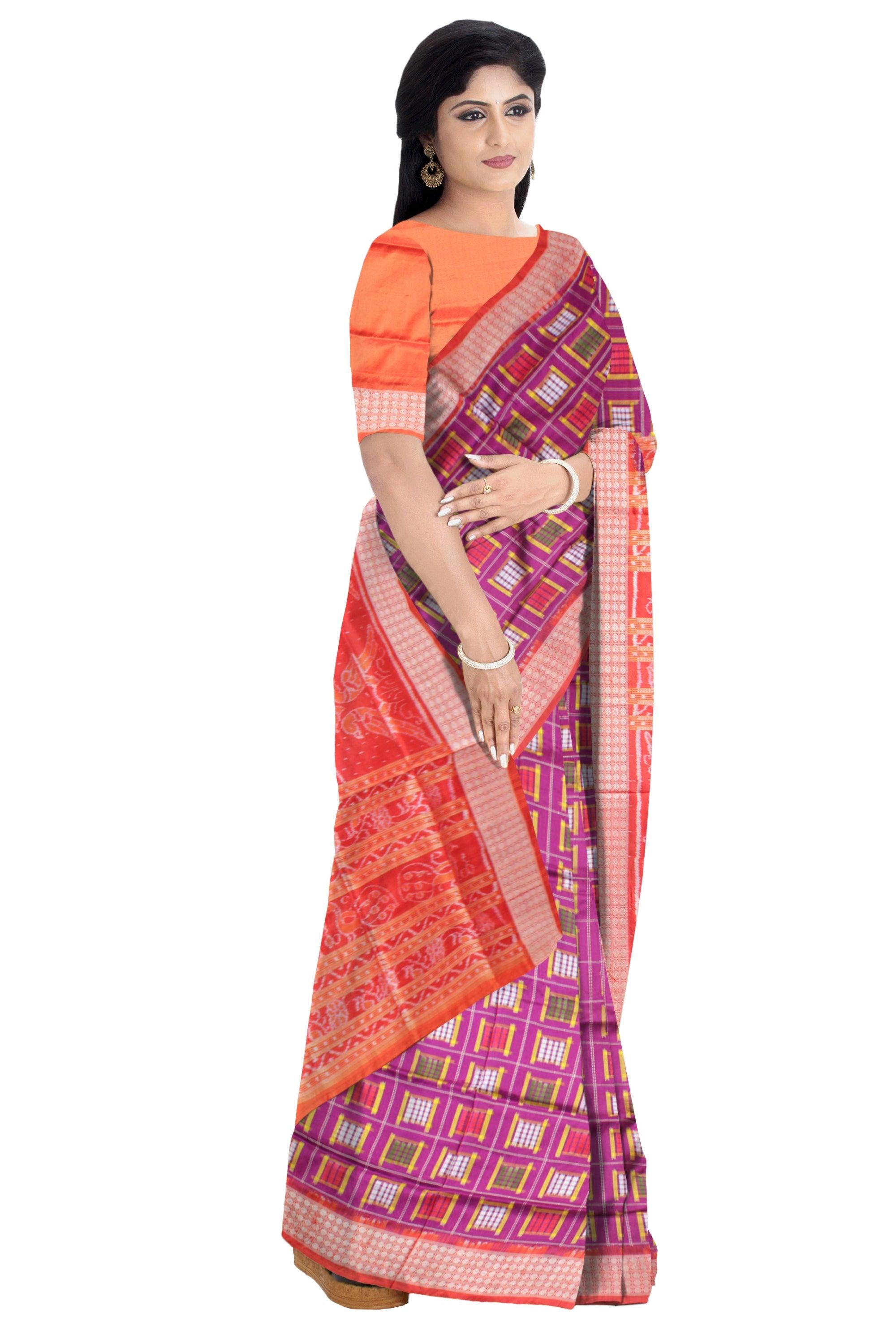 MARRAIGE COLLECTION PURE SILK SAREE IS MULTI COLOR BASE, ATTACHED WITH BLOUSE PIECE. - Koshali Arts & Crafts Enterprise