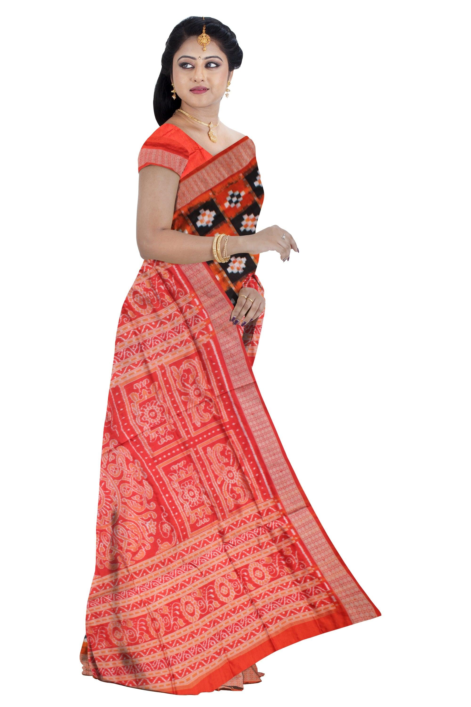 LATEST TRADITIONA  PASAPALI PATTERN PURE PATA SAREE IS MULTI COLOR BASE, WITH MATCHING BLOUSE PIECE. - Koshali Arts & Crafts Enterprise