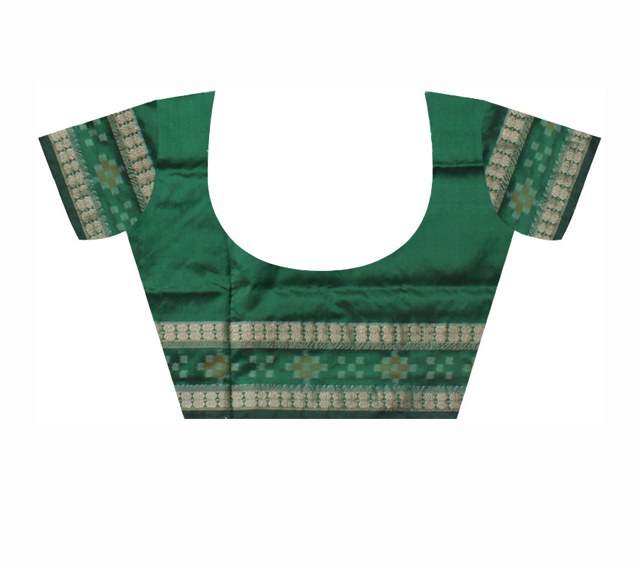 TRADITIONAL DHADI SAPTA PATTERN PATA SAREE IS MAROON AND GREEN COLOR BASE, AVAILABLE WITH MATCHING BLOUSE PIECE. - Koshali Arts & Crafts Enterprise