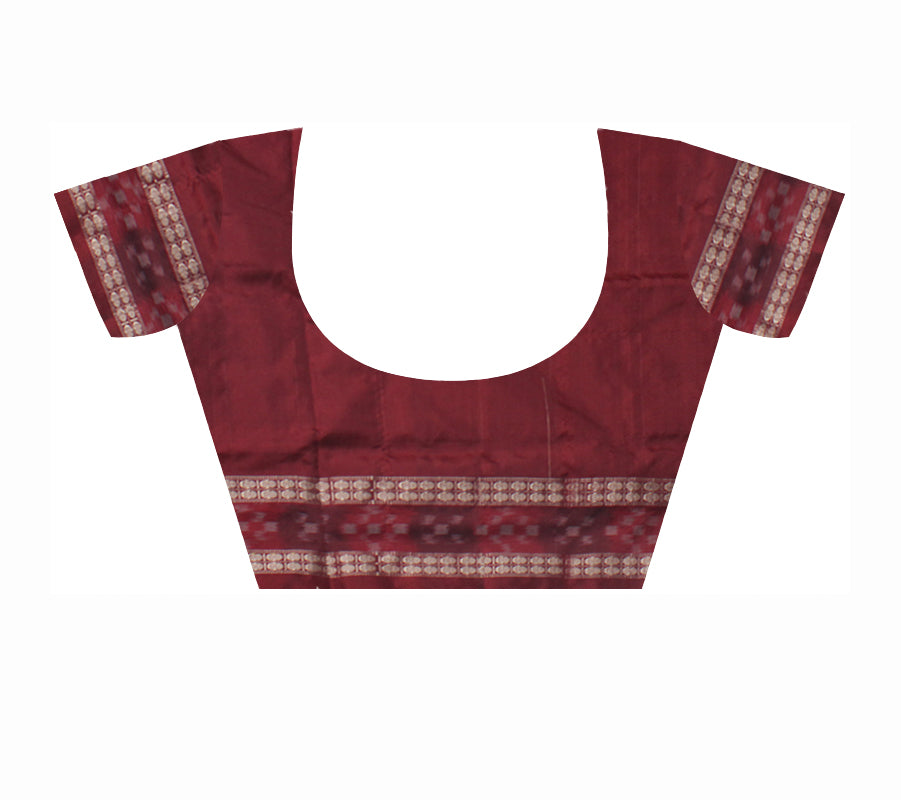 SILVER AND MAROON COLOR DHADI SAPTA PATA SAREE, WITH MATCHING BLOUSE PIECE. - Koshali Arts & Crafts Enterprise