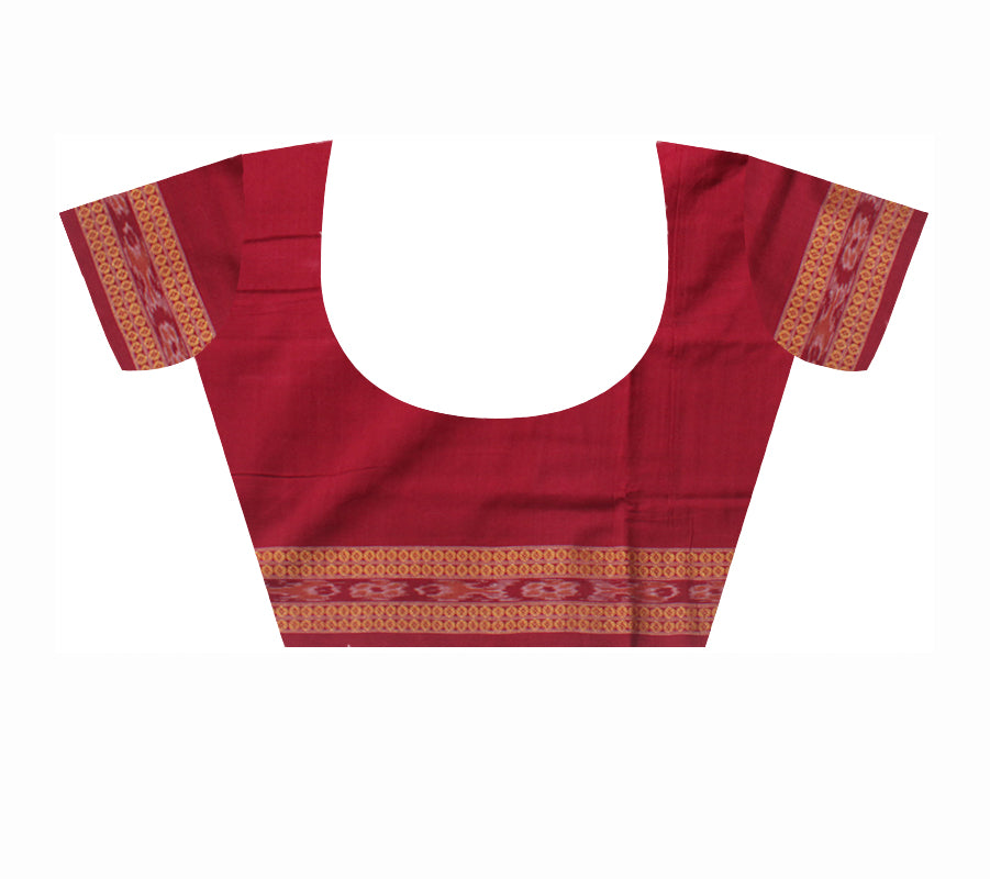 BIG PASAPALI PATTERN PURE COTTON SAREE IS RED AND BLACK COLOR, WITH BLOUSE PIECE. - Koshali Arts & Crafts Enterprise