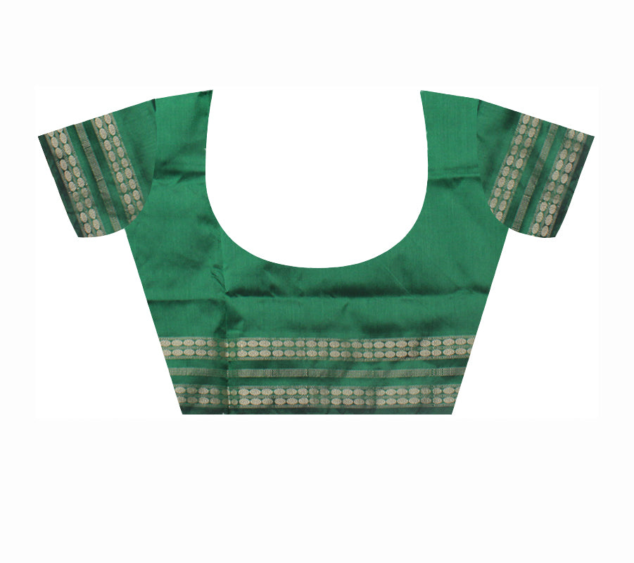 BEST SELLING TARA PATTERN PATA SAREE IS BLUE AND GREEN COLOR BASE,COMES WITH MATCHING BLOUSE PIECE. - Koshali Arts & Crafts Enterprise