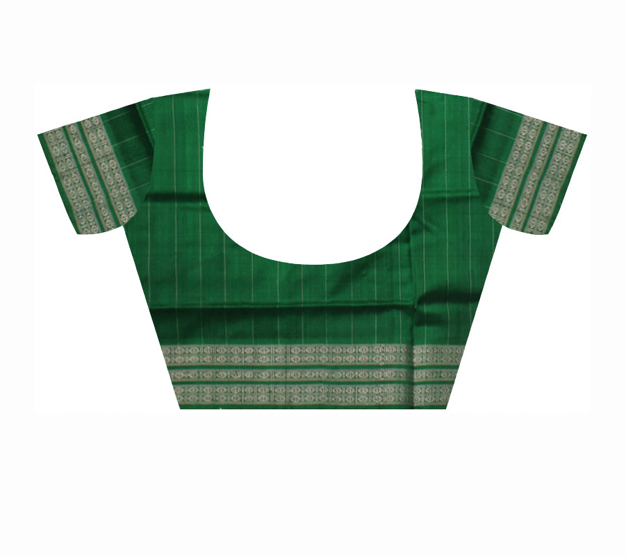TERRACOTTA WITH PASAPALI PATTERN PURE SILK SAREE IS MAROON AND GREEN COLOR BASE,ATTACHED WITH MATCHING BLOUSE PIECE. - Koshali Arts & Crafts Enterprise