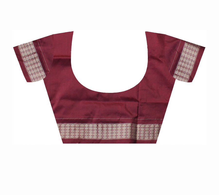 LATEST TERRACOTTA PATTERN PATA SAREE IS RANI PINK AND MAROON COLOR BASE,ATTACHED WITH MATCHING BLOUSE PIECE. - Koshali Arts & Crafts Enterprise