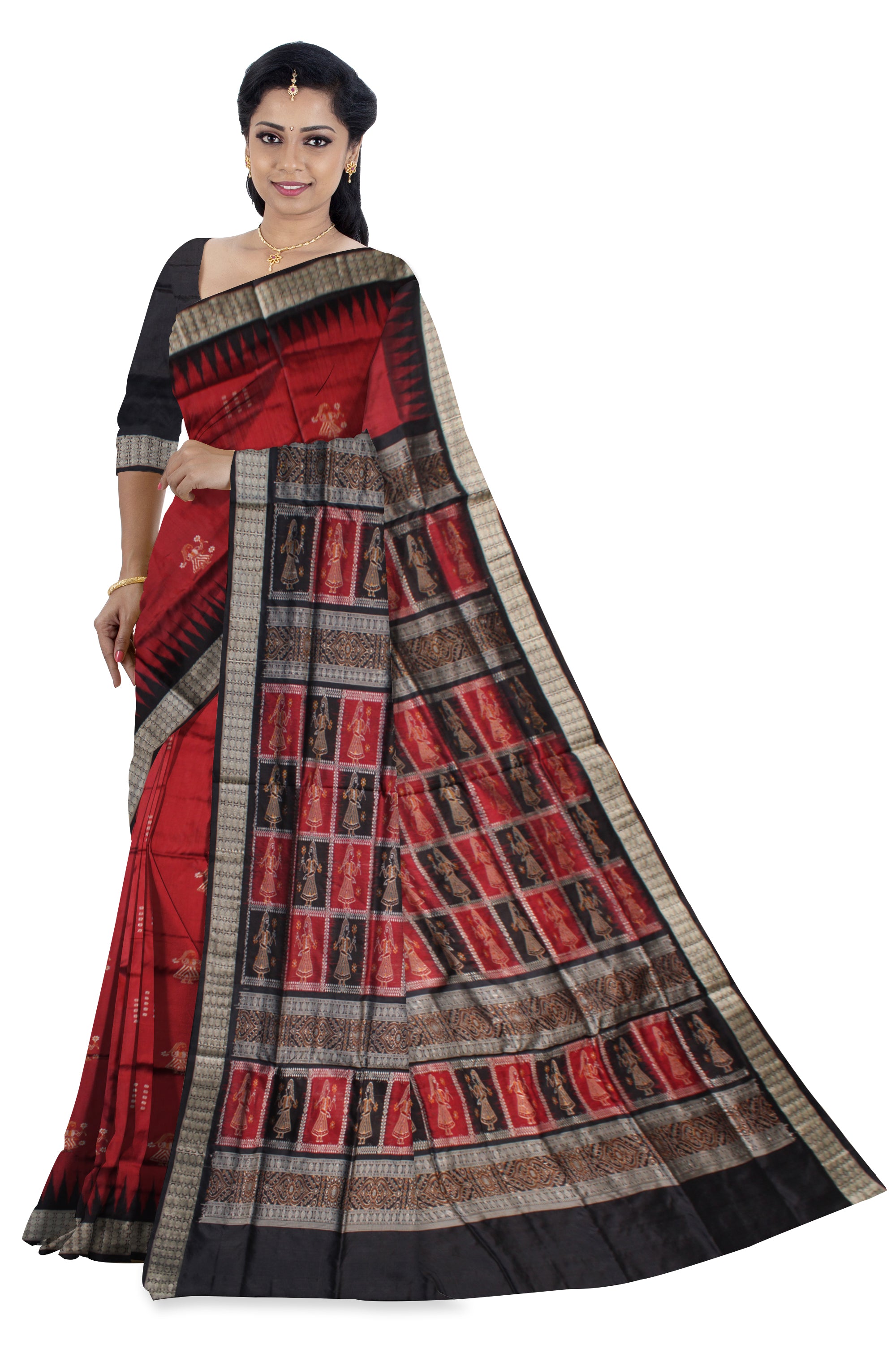 Body with Pallu doll pattern Pata saree. - Koshali Arts & Crafts Enterprise
