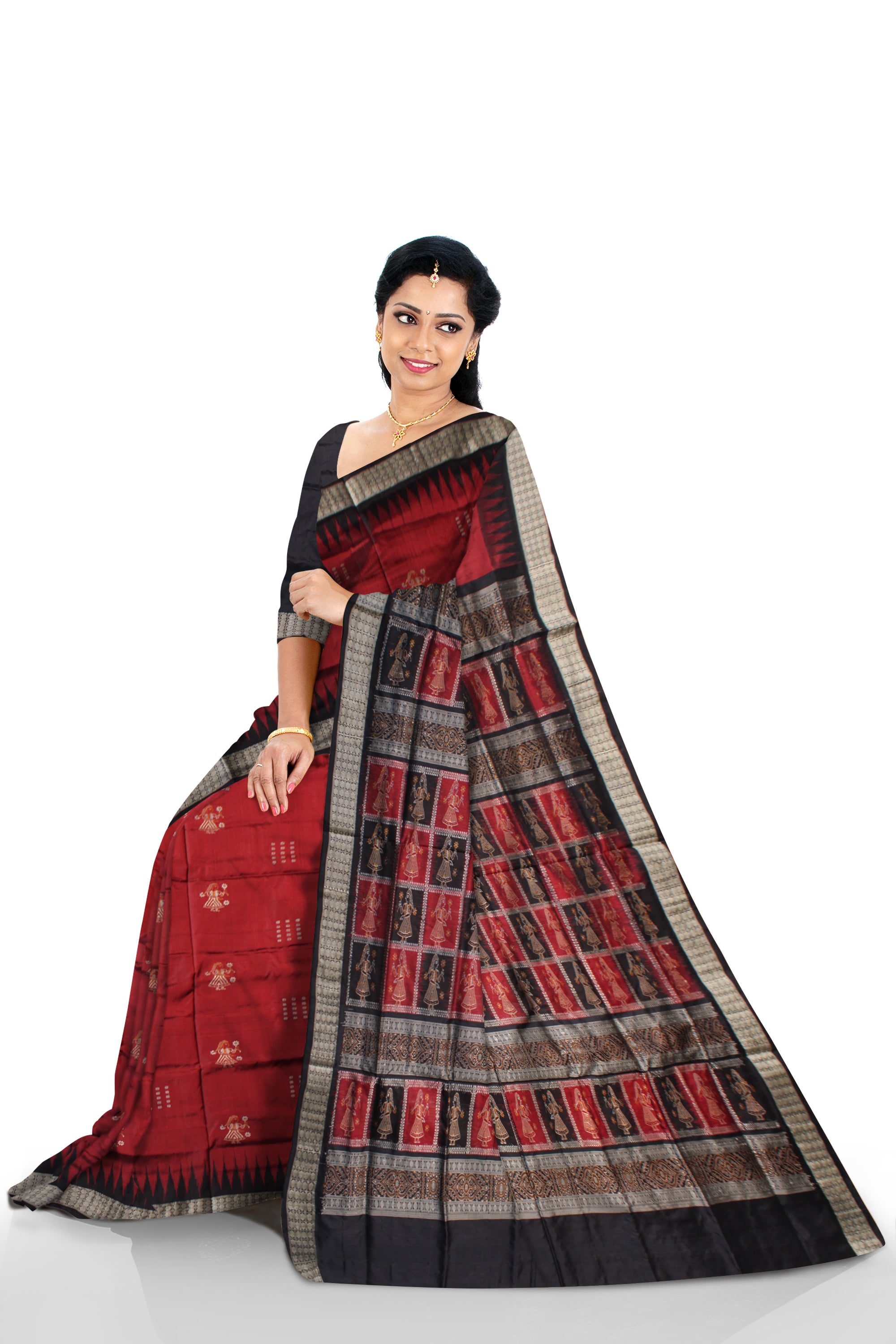 Body with Pallu doll pattern Pata saree. - Koshali Arts & Crafts Enterprise