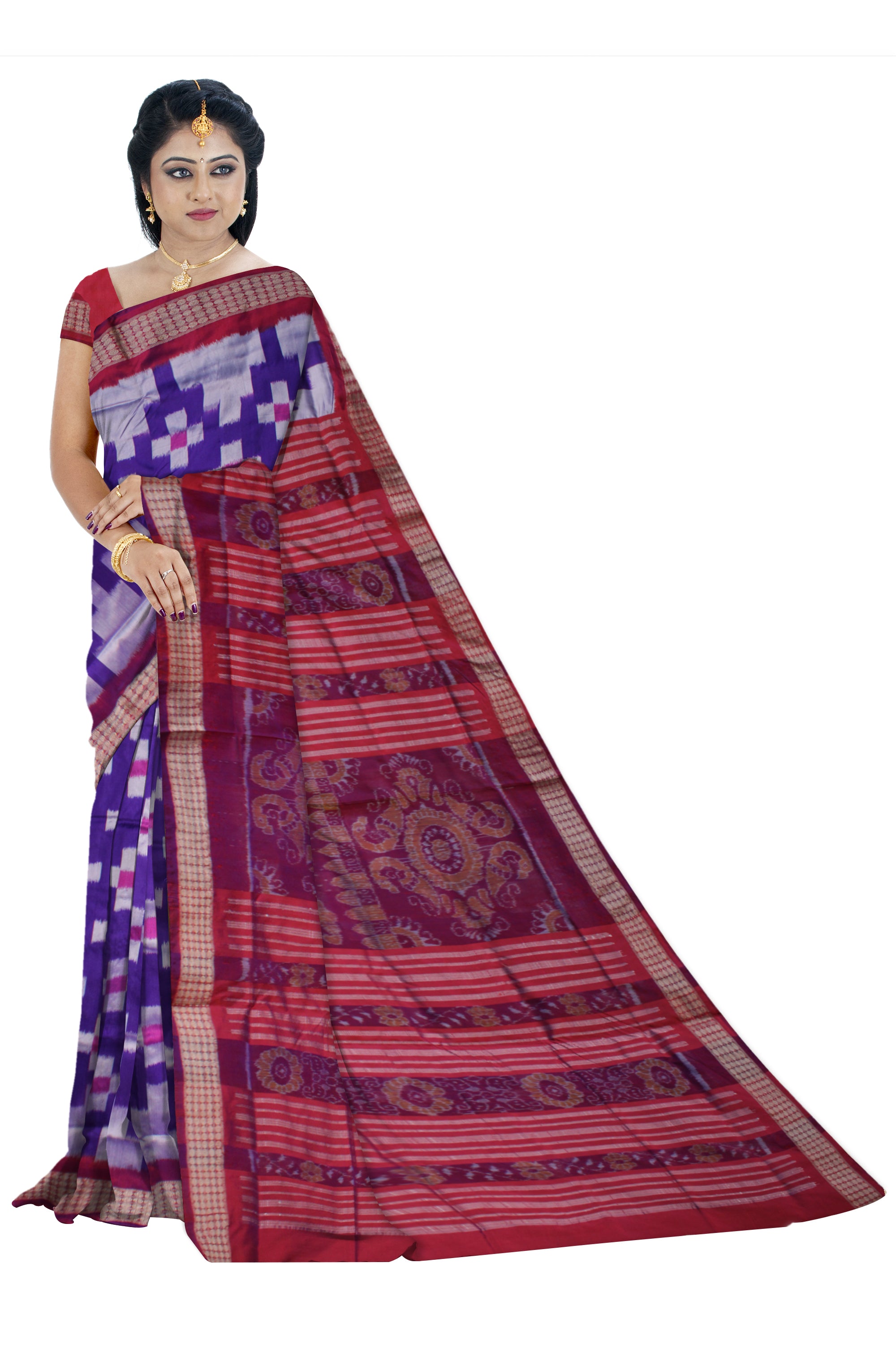 Traditional small pasapali pata saree with rudraksha border. - Koshali Arts & Crafts Enterprise