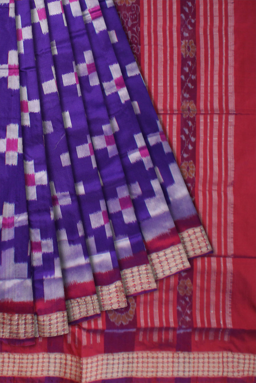 Traditional small pasapali pata saree with rudraksha border. - Koshali Arts & Crafts Enterprise