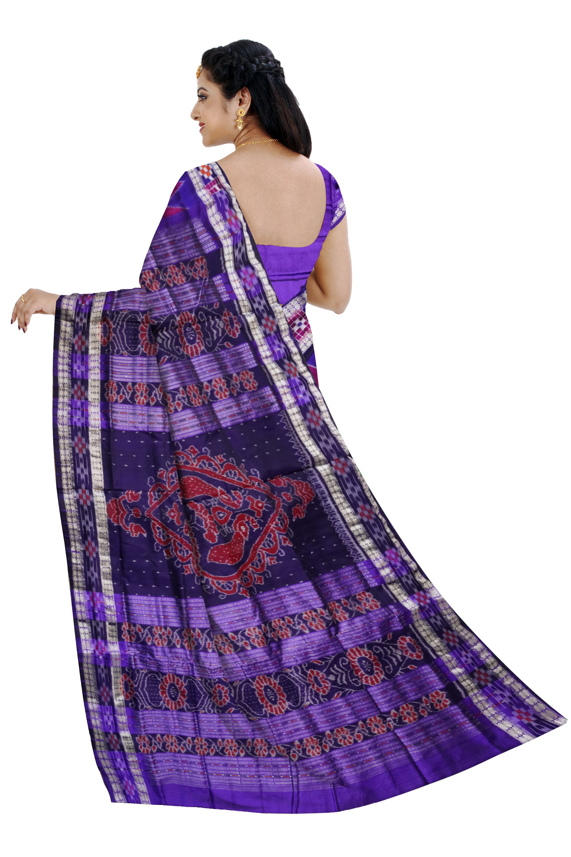 Pink and purple color dhadi pasapali pata saree. - Koshali Arts & Crafts Enterprise