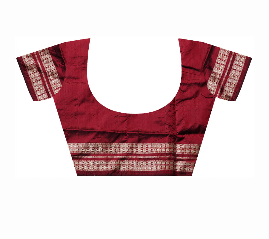 Green and maroon color big pasapali with small pasapali pattern pata saree. - Koshali Arts & Crafts Enterprise