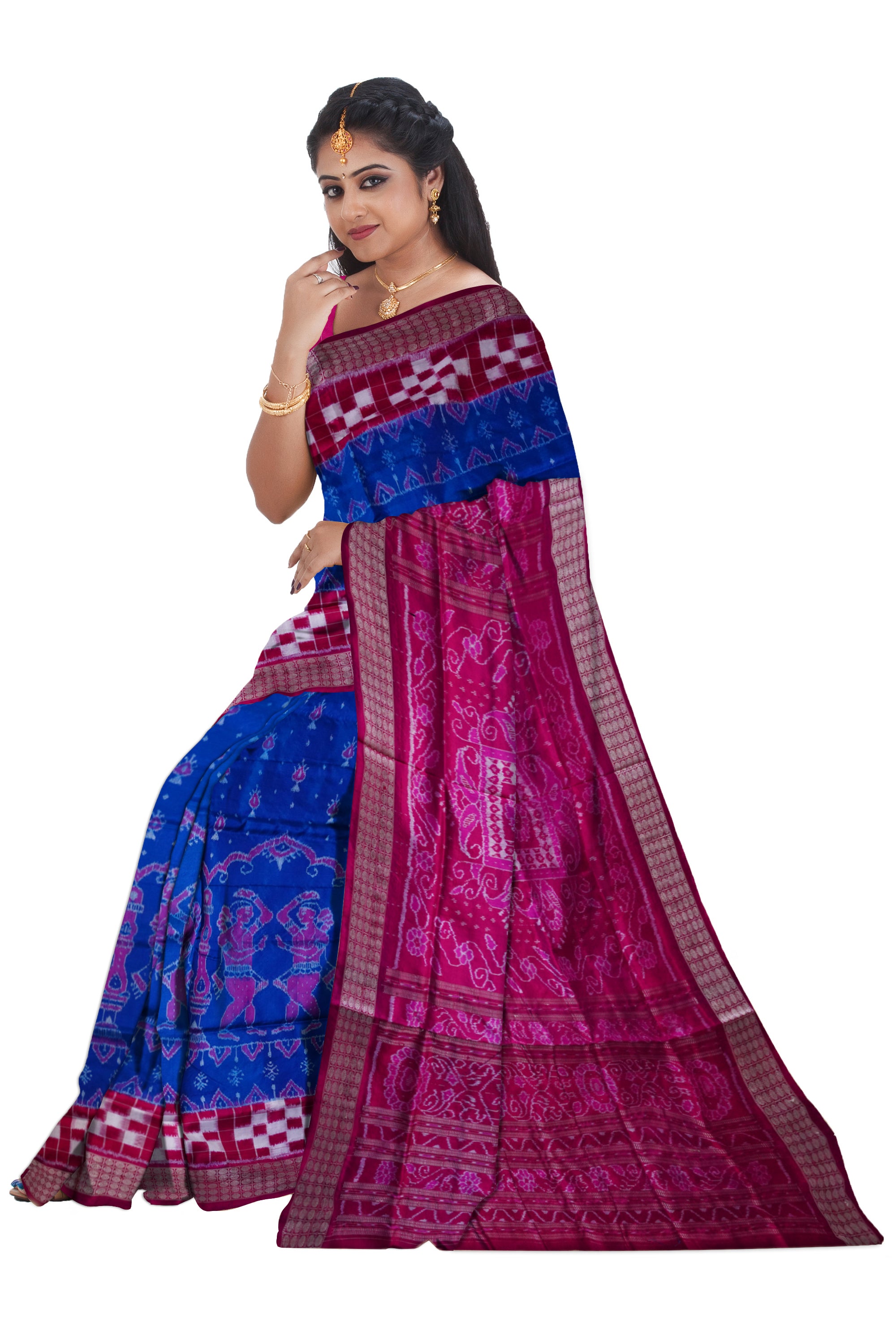 Nartaki with Pasapali pattern pure silk saree. - Koshali Arts & Crafts Enterprise