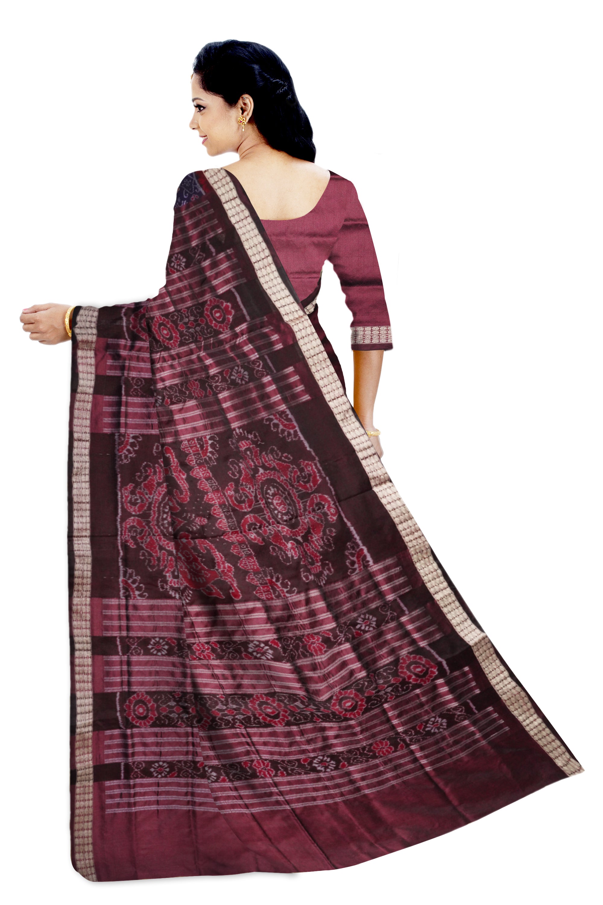 3D Color traditional village pattern patli pata saree. - Koshali Arts & Crafts Enterprise