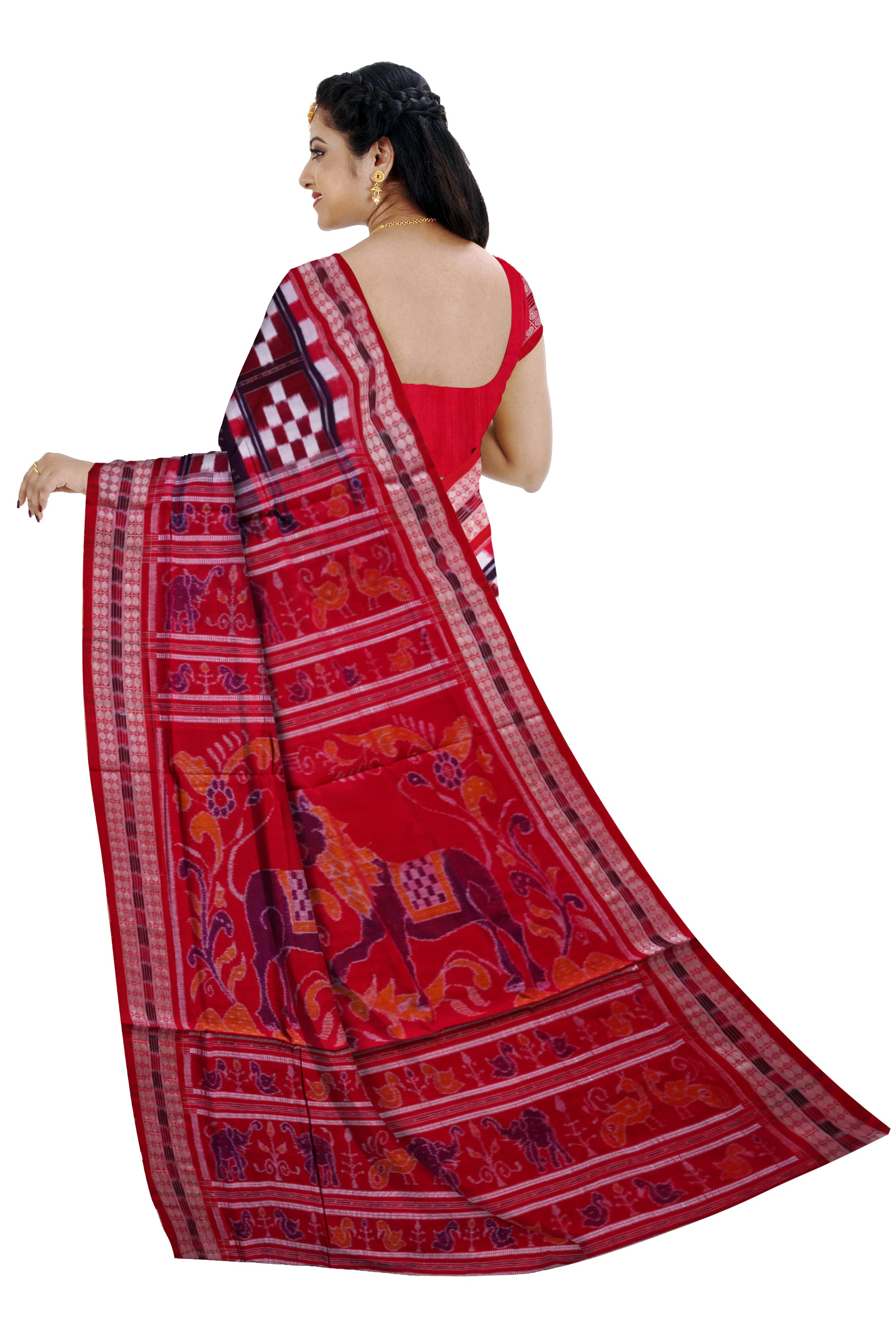 Pasapali with odishi dance pattern pure cotton saree. - Koshali Arts & Crafts Enterprise