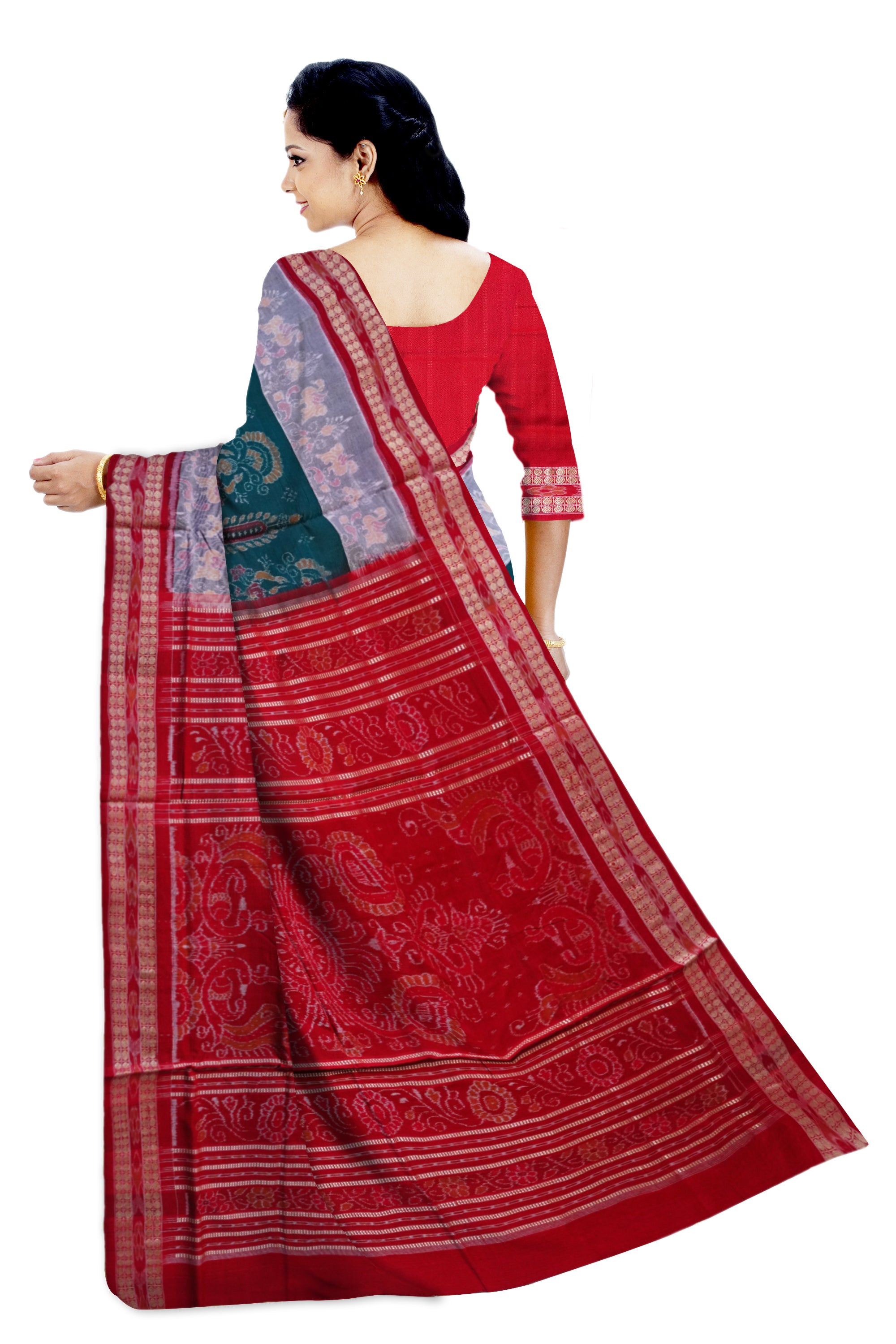 Nartaki with elephant pattern pure cotton saree is 3d color base. - Koshali Arts & Crafts Enterprise
