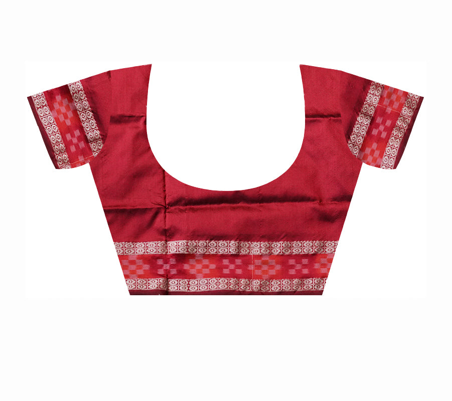 Royal Blue and Maroon colour dhadi pasapali pattern pata saree. - Koshali Arts & Crafts Enterprise
