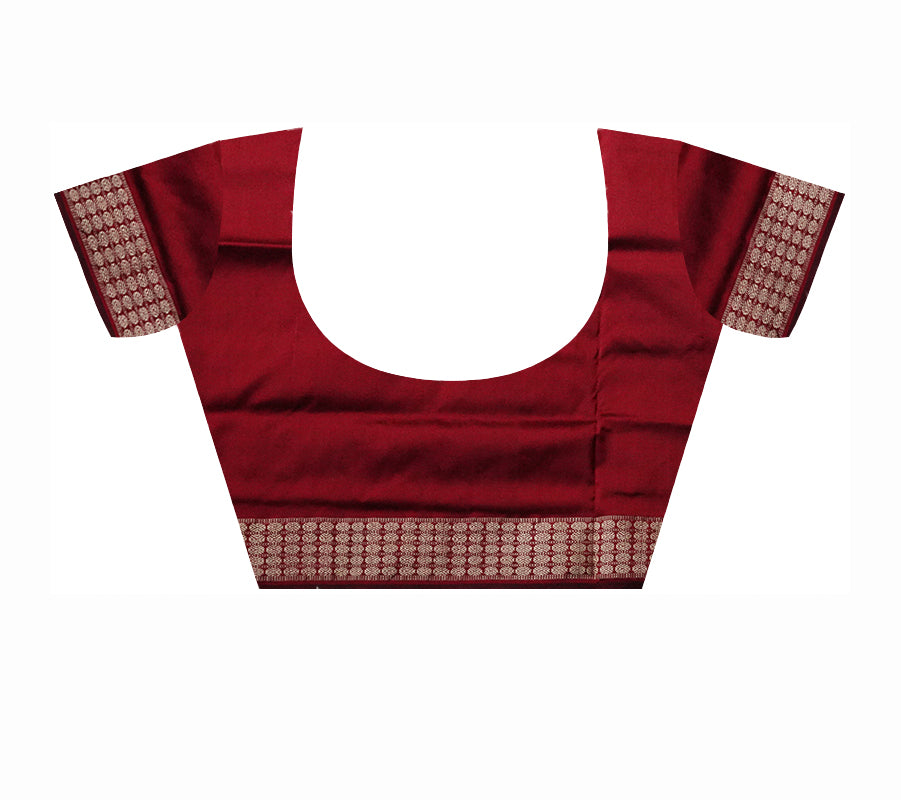 Terracotta with Nartaki pattern patli design pata saree in Deep-Green & Maroon color base. - Koshali Arts & Crafts Enterprise