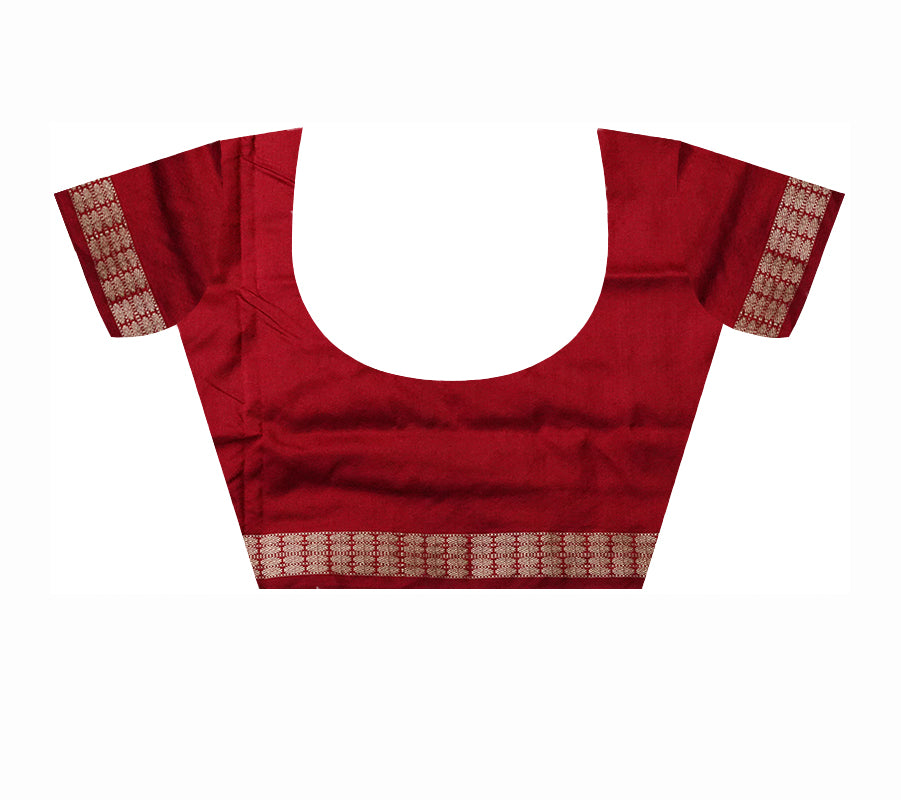 Pasapali pattern patli design pata saree is Coffee & Maroon color. - Koshali Arts & Crafts Enterprise