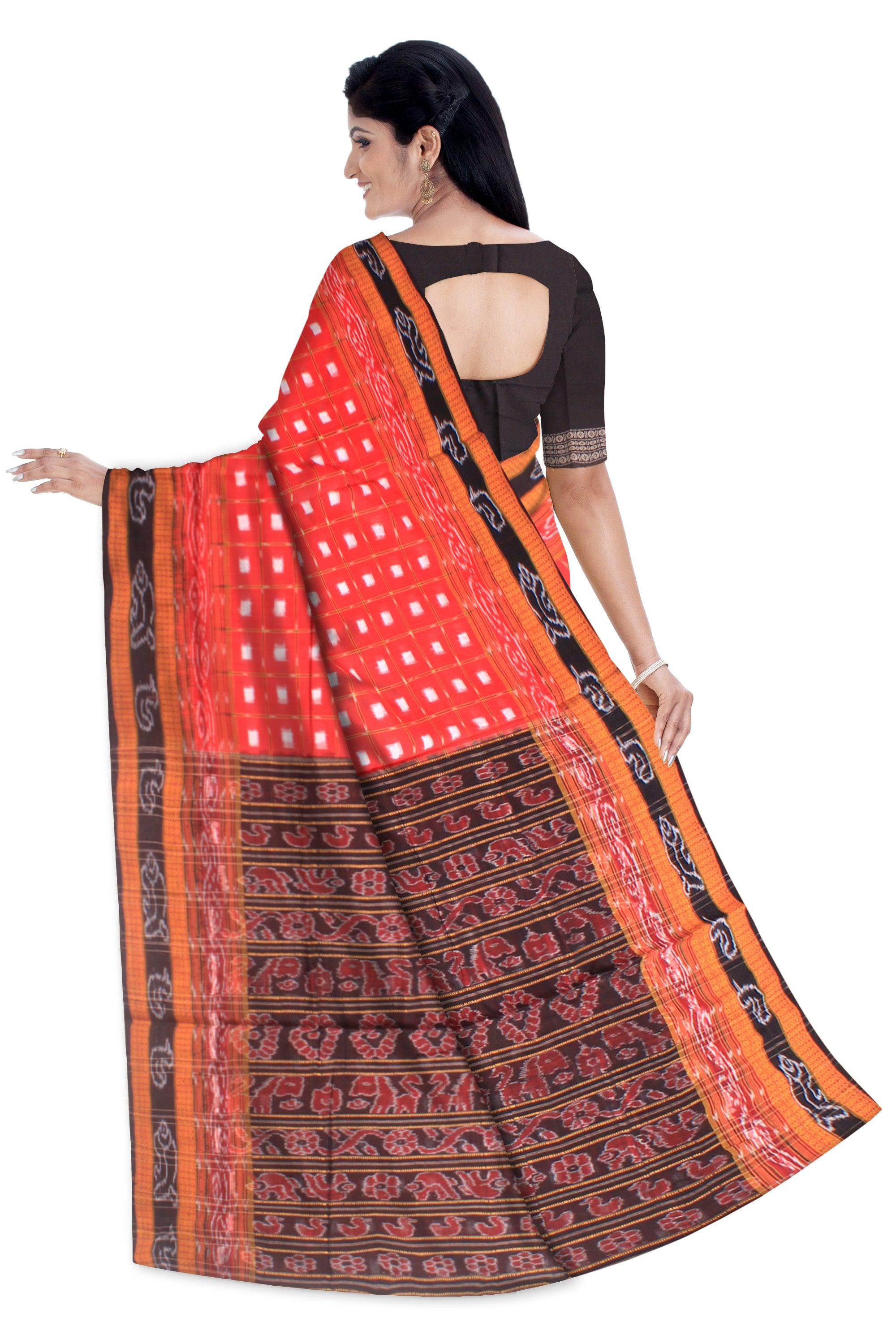 Lattest design Red and White color Cotton saree with lining with blouse piece. - Koshali Arts & Crafts Enterprise