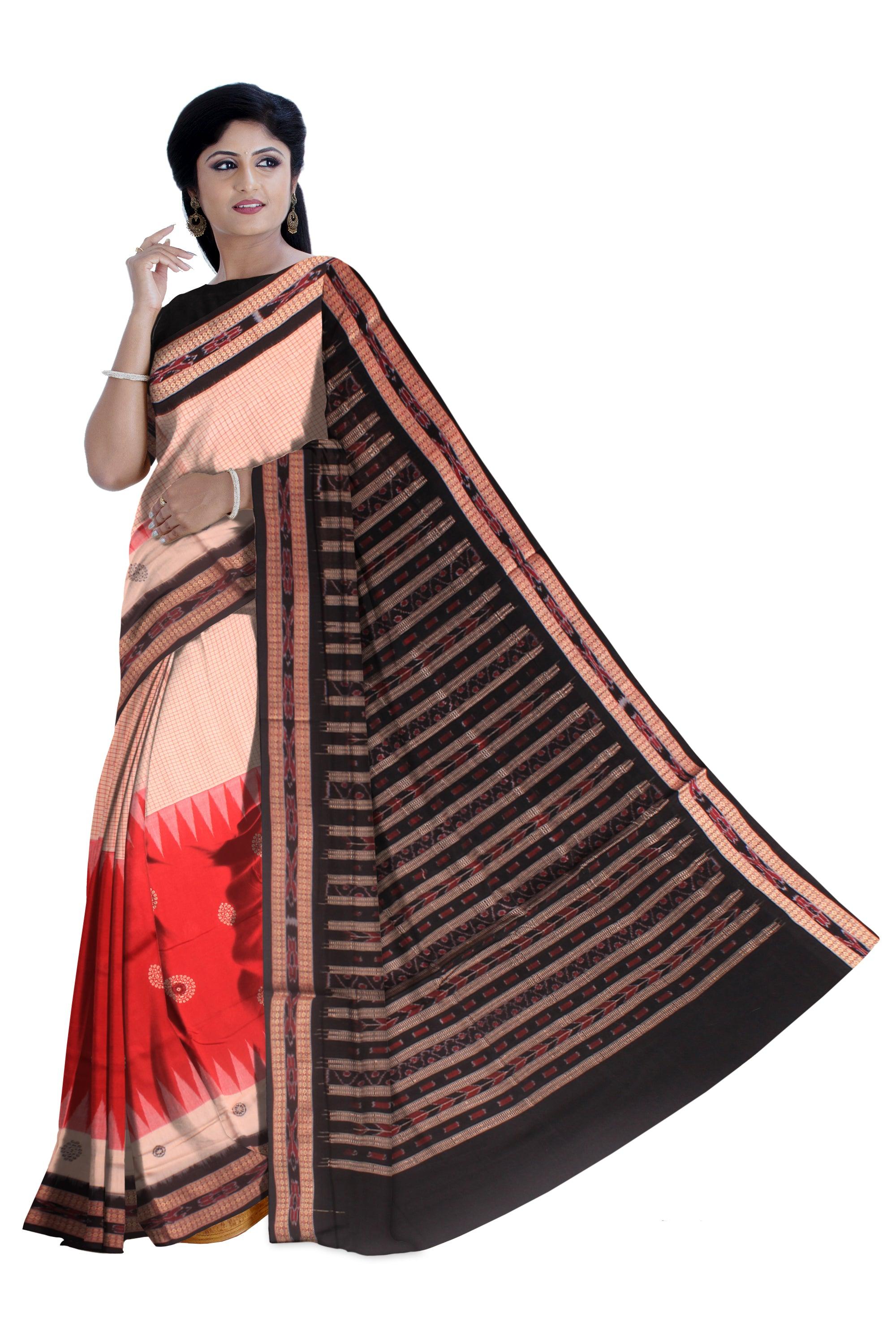 This is a Sambalpuri cotton saree in Bichhitrapuri Mattha and  other color with blouse piece. - Koshali Arts & Crafts Enterprise
